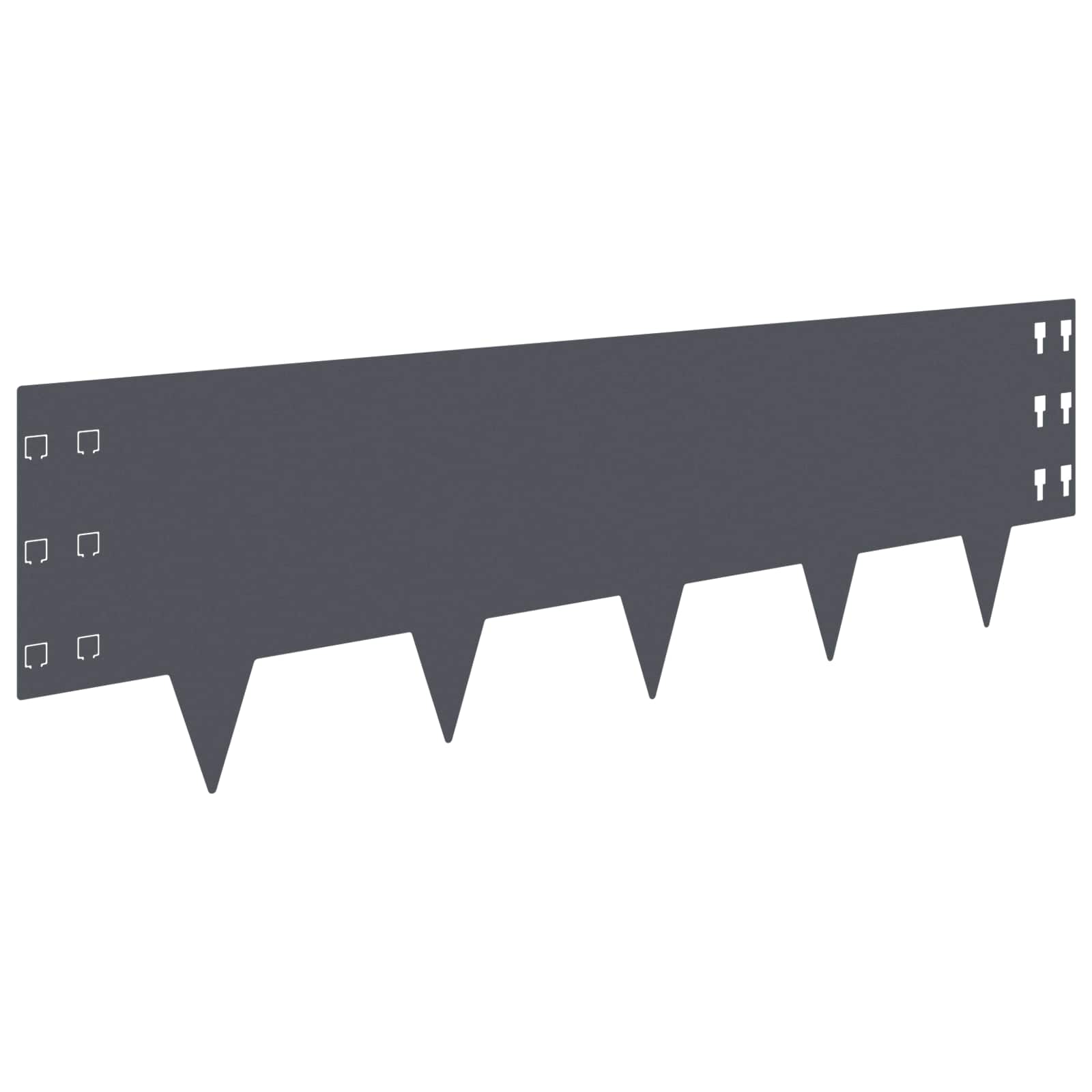 Raseneinfassung 10 pcs 100 x 12 cm Stahl Schwarz