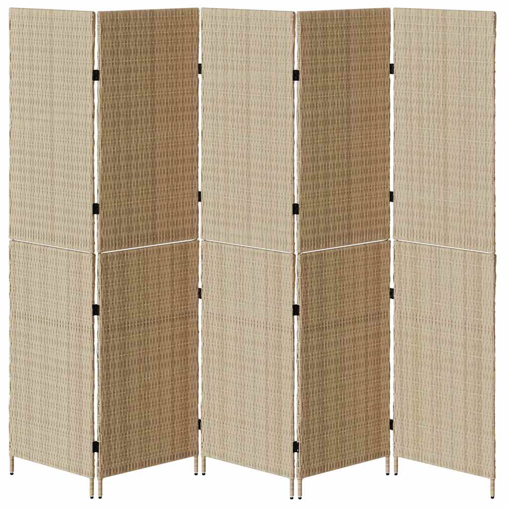 Raumteiler Schwarz 146 x 180 cm Poly-Rattan