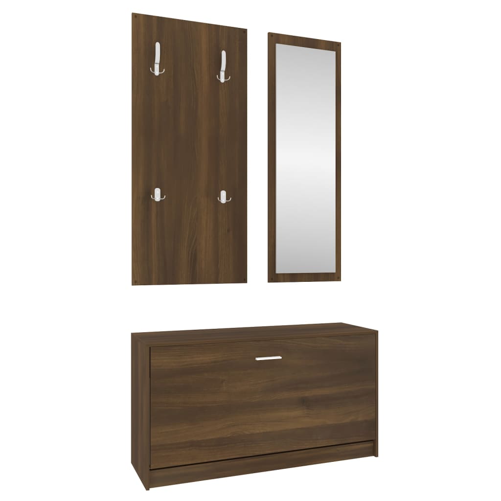 Garderoben Flur 3-in-1 Schuhschrank Schuhkipper Spiegel