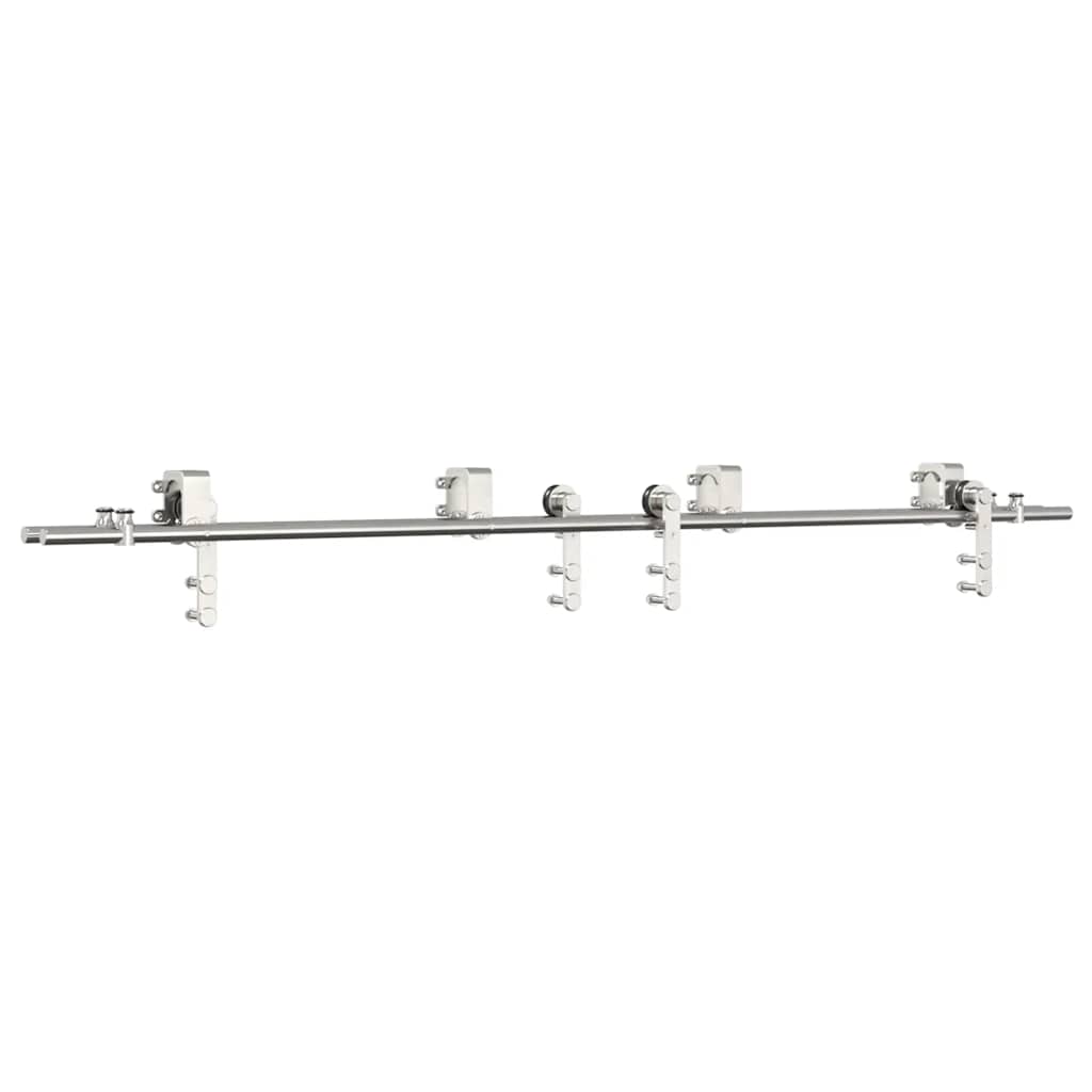 Schiebetür-Beschlagsatz 183 cm Edelstahl Silbern