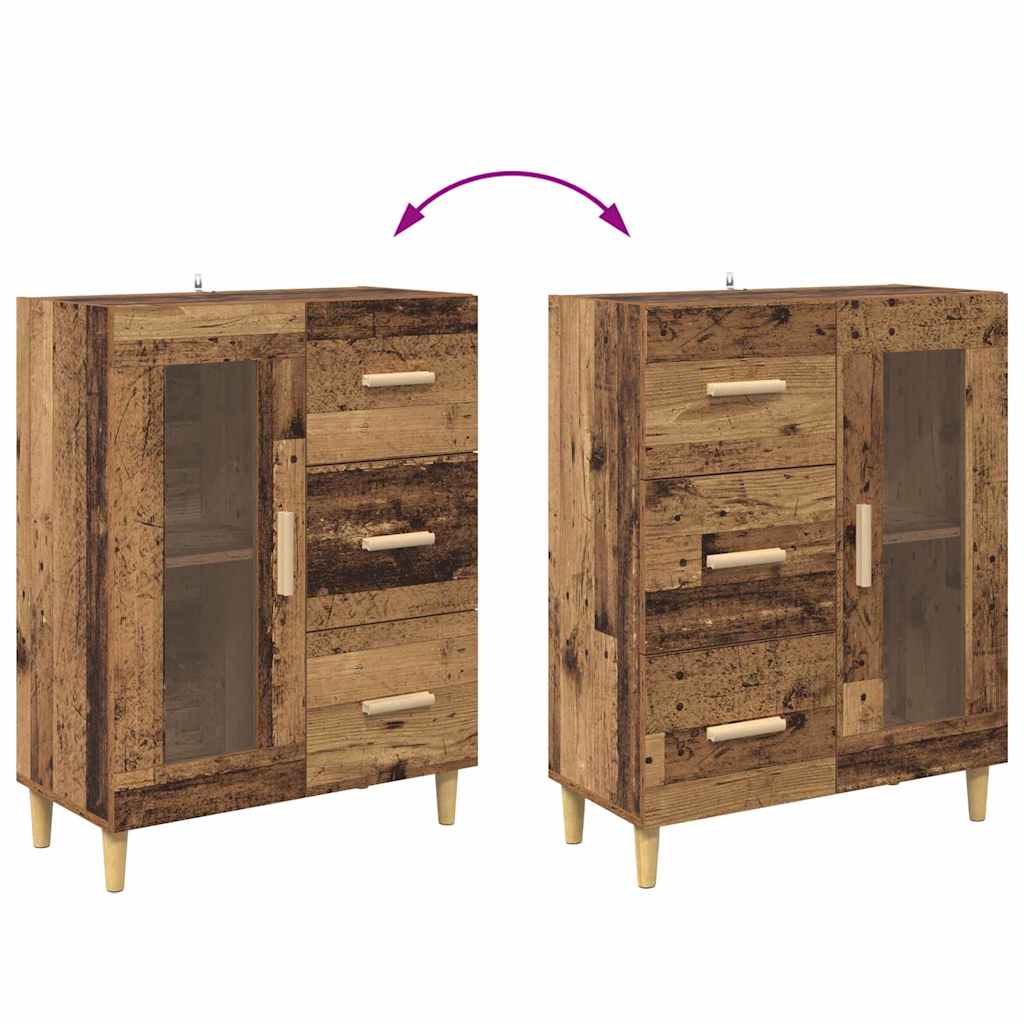 Highboard Altholz 69,5 x 32,5 x 180 cm Holzwerkstoff