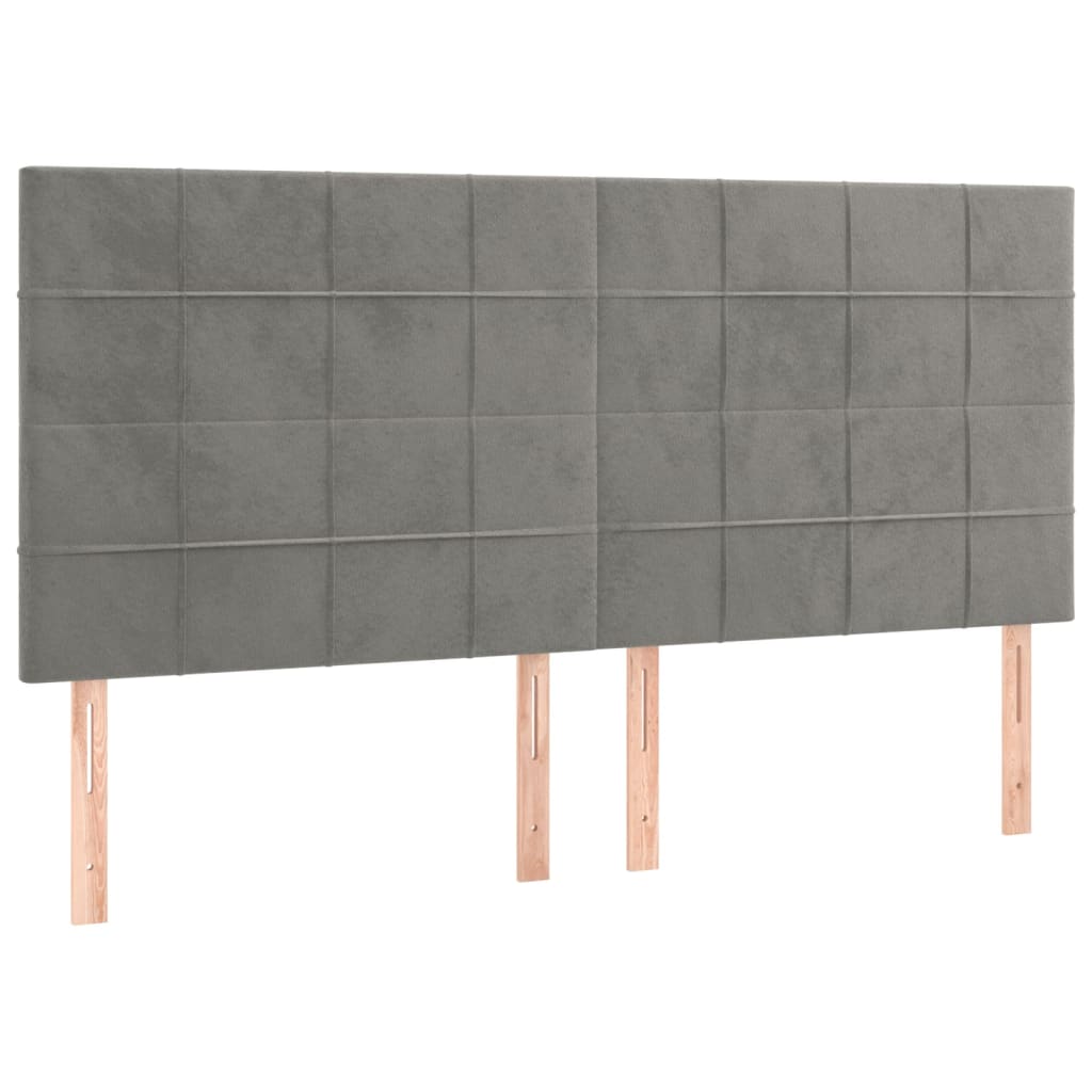 Kopfteil Hellgrau 80x5x118/128 cm Samt