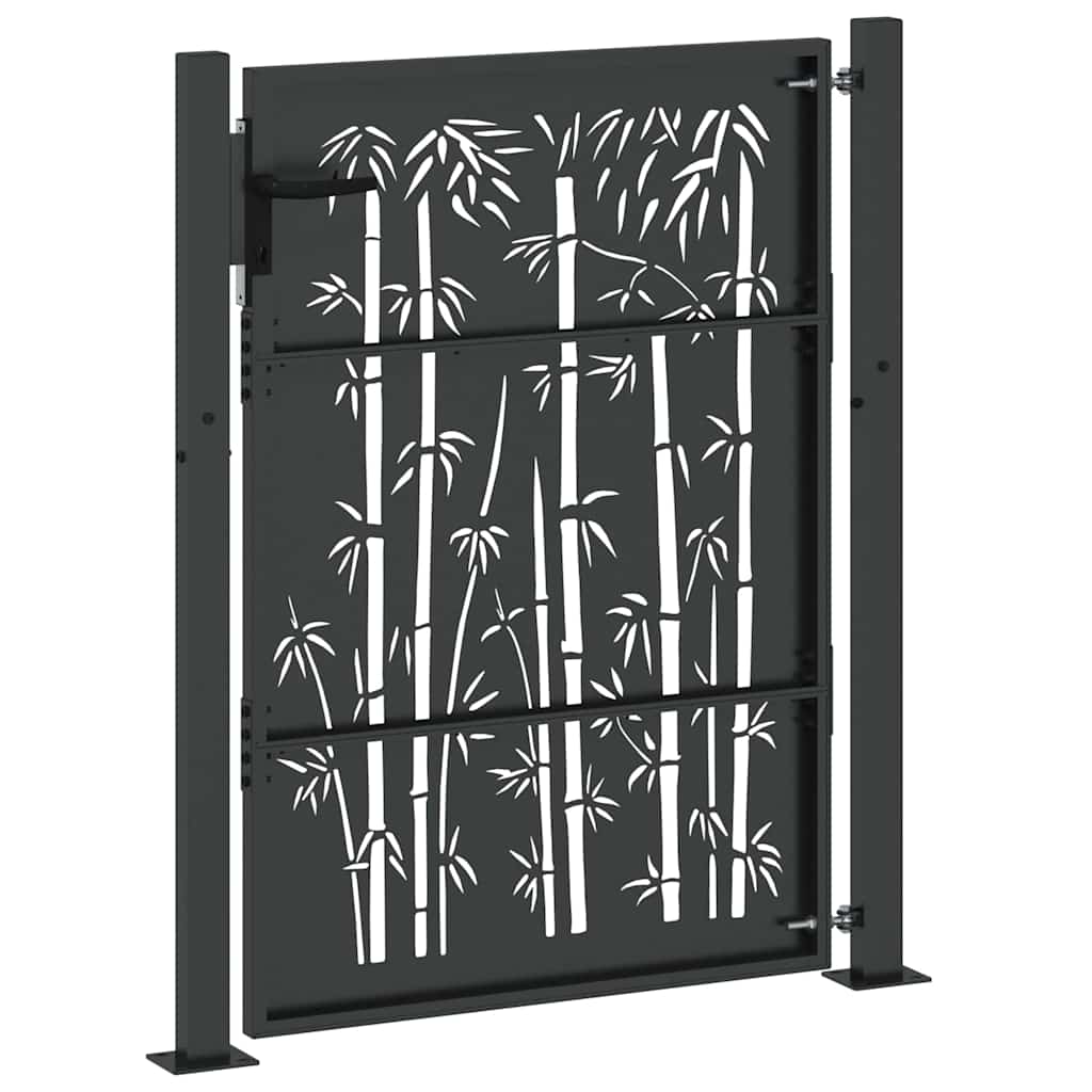 Gartentor 100x75 cm Cortenstahl Bambus-Design