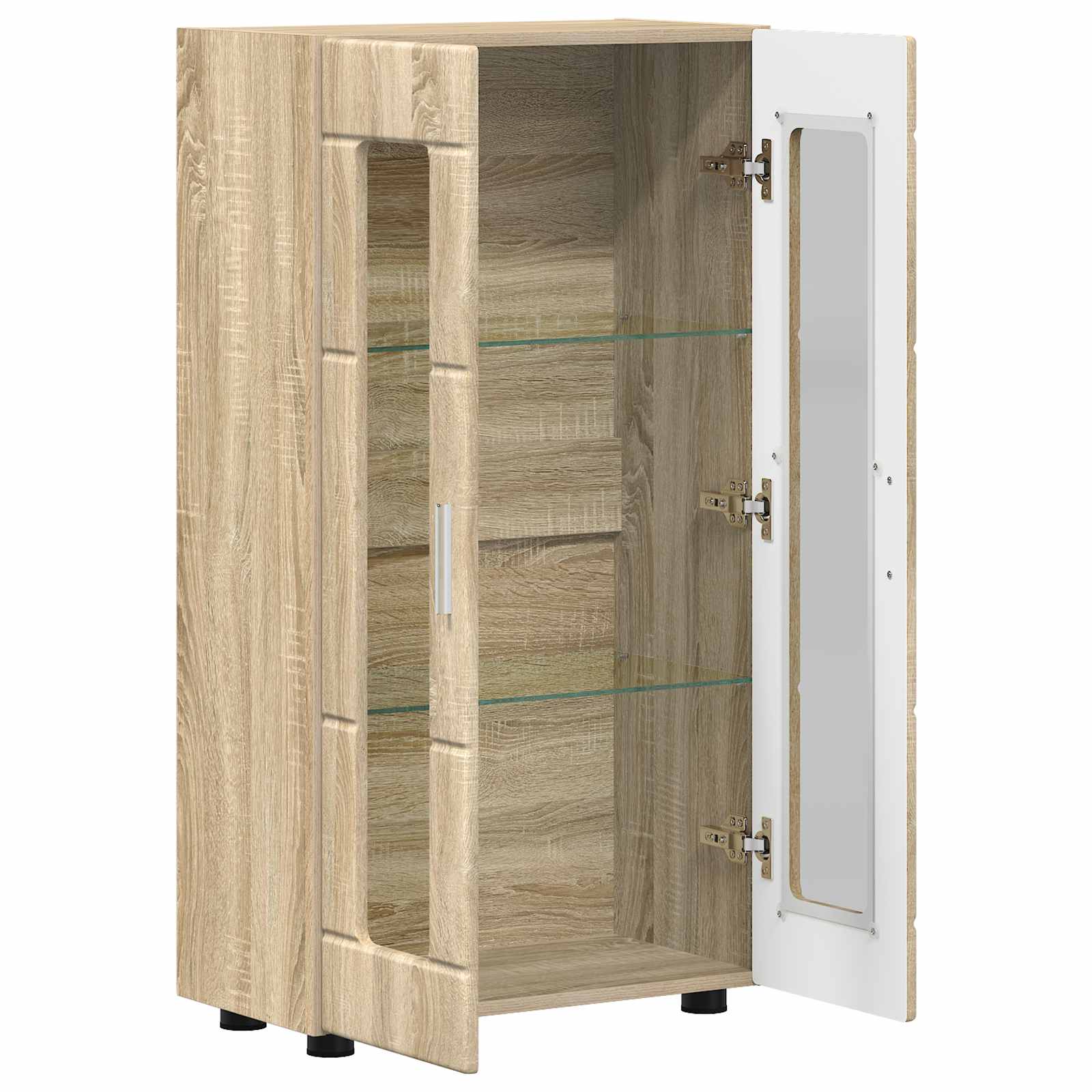 Highboard mit Regal FLORIN Weiß 60 x 35 x 182 cm Holzwerkstoff