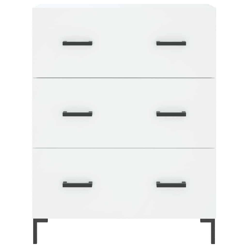 Highboard Hochglanz-Weiß 69,5x34x180 cm Holzwerkstoff