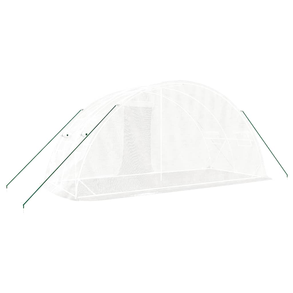 Gewächshaus mit Stahlrahmen Weiß 40 m² 8x5x2,3 m