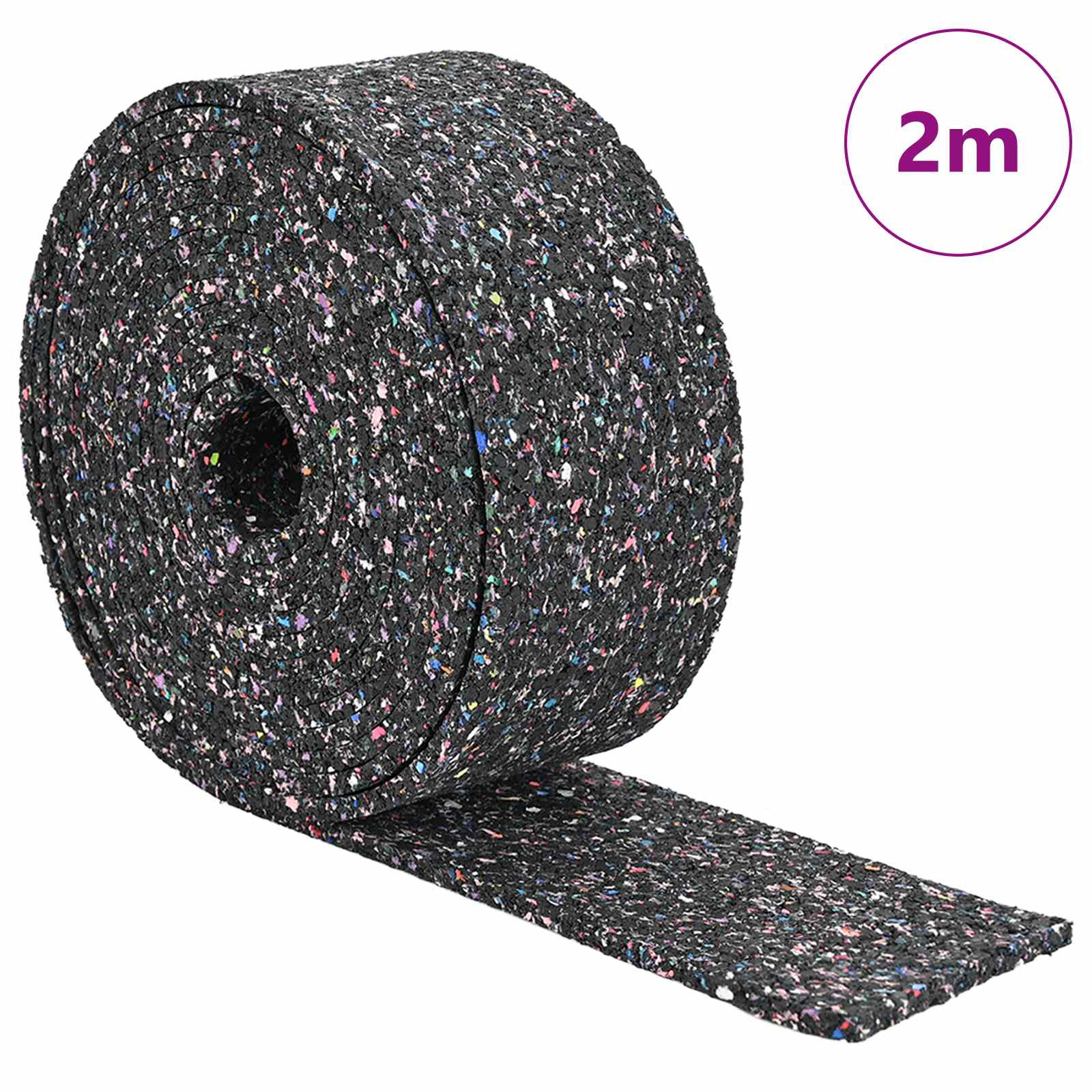 Gummi-Granulat-Rolle Schwarz 200 x 5 x 0,3 cm Gummi