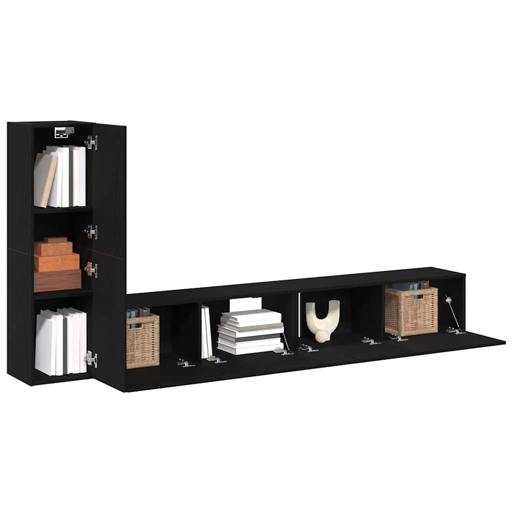 3-tlg. TV-Schrank-Set Weiß Holzwerkstoff