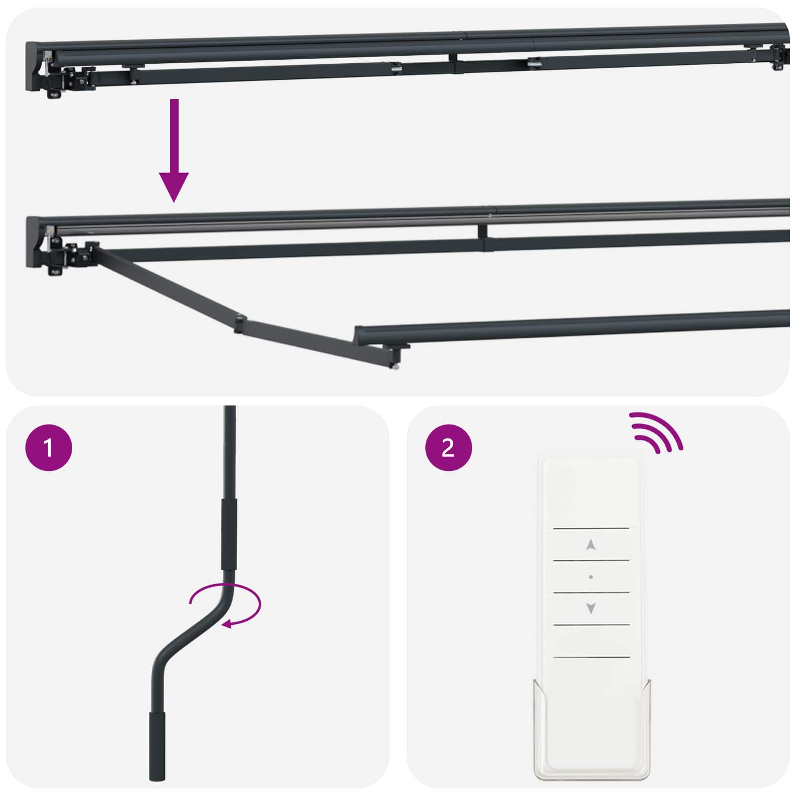 Markisenrahmen Verstellbar Weiß 2,5 x 2 m Stahl