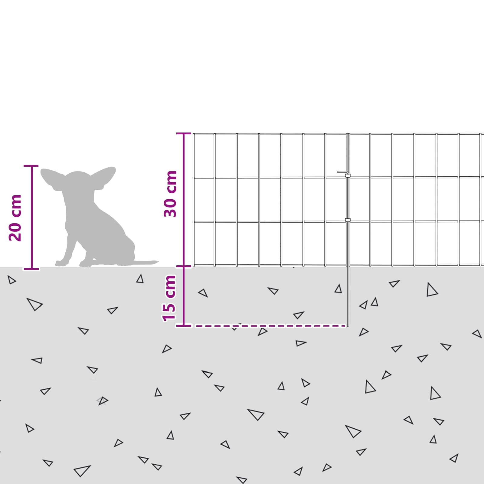 Gartenzaun mit Pfählen 12 pcs 35 x 30 cm Mesh Verzinkter Stahl