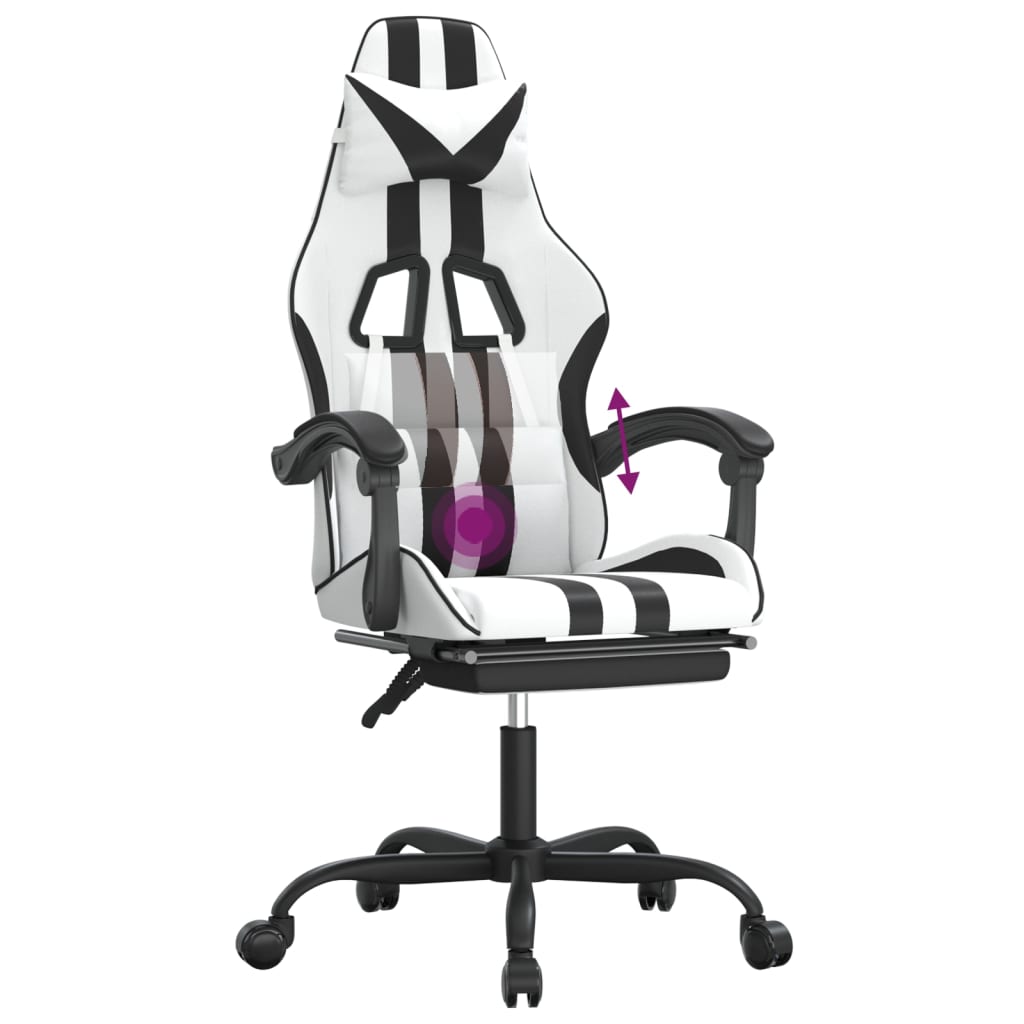 Gaming-Stuhl Drehbar Schwarz und Blau Kunstleder