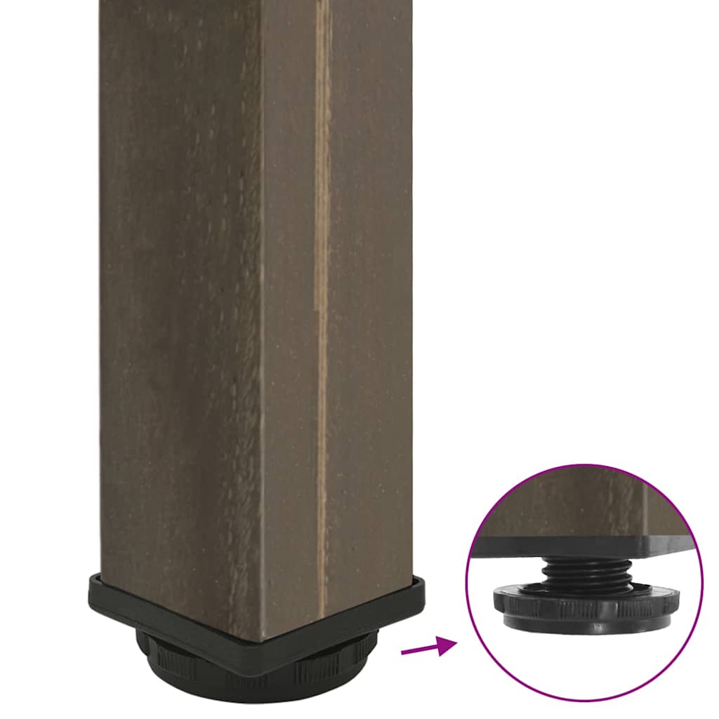 Bartischbeine 4 Stk. Schwarz 100-102 cm Stahl
