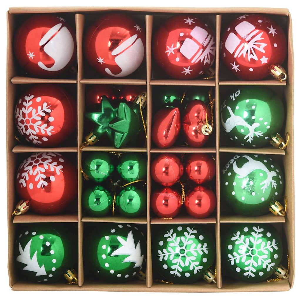 Weihnachtskugel-Set 40 pcs Gold und Rot Kunststoff