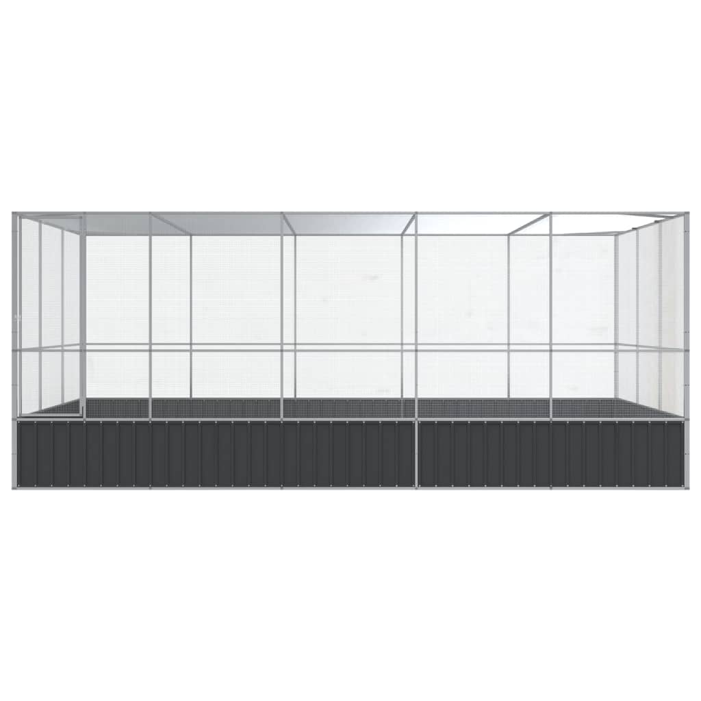 Voliere Silbern 210,5x107x212 cm Stahl