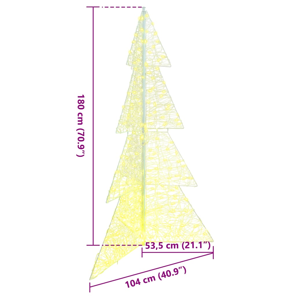 Weihnachtsbaum mit 100 LEDs Warmes Weiß 120 cm Acryl