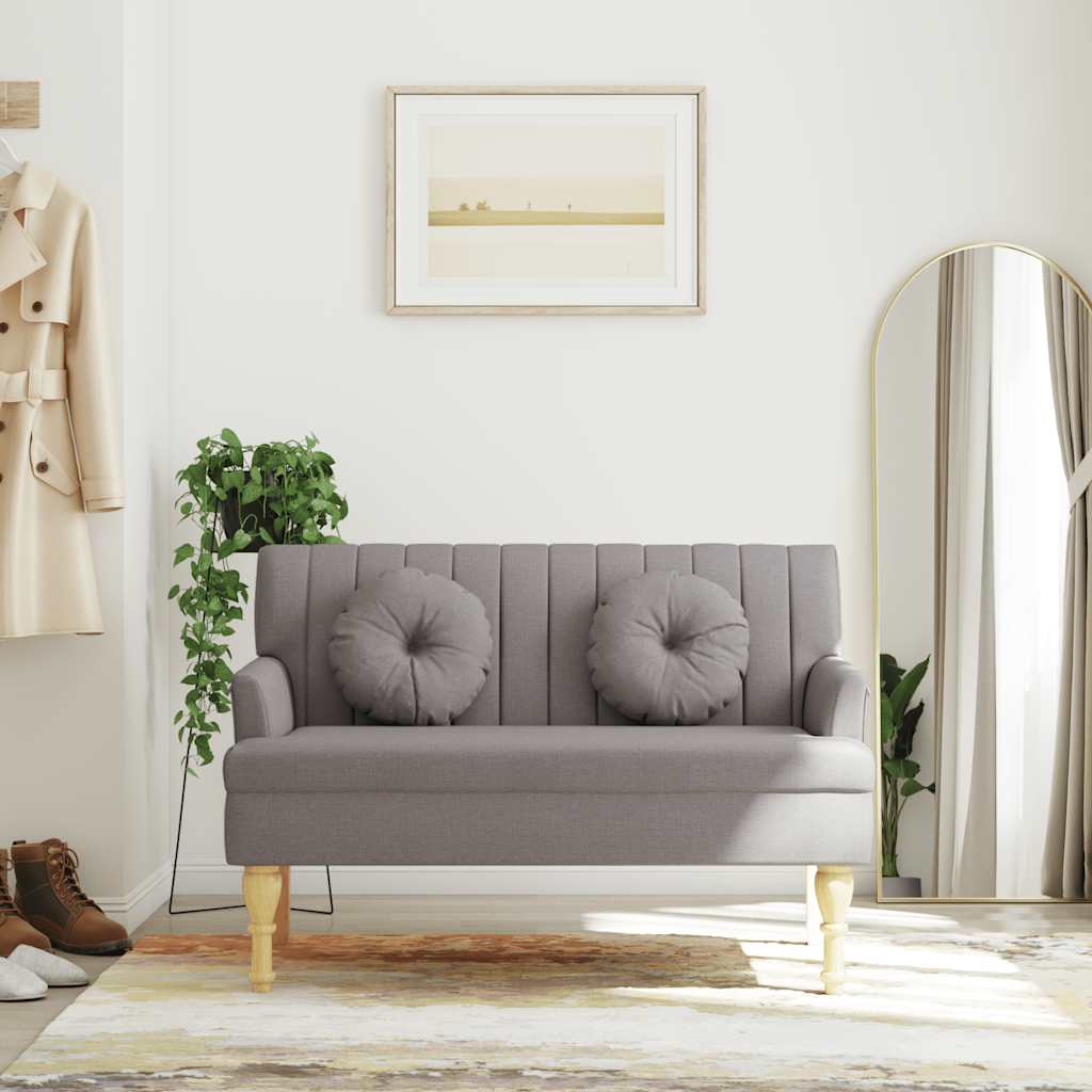 Sitzbank mit Kissen Dunkelgrau 113x64,5x75,5 cm Stoff