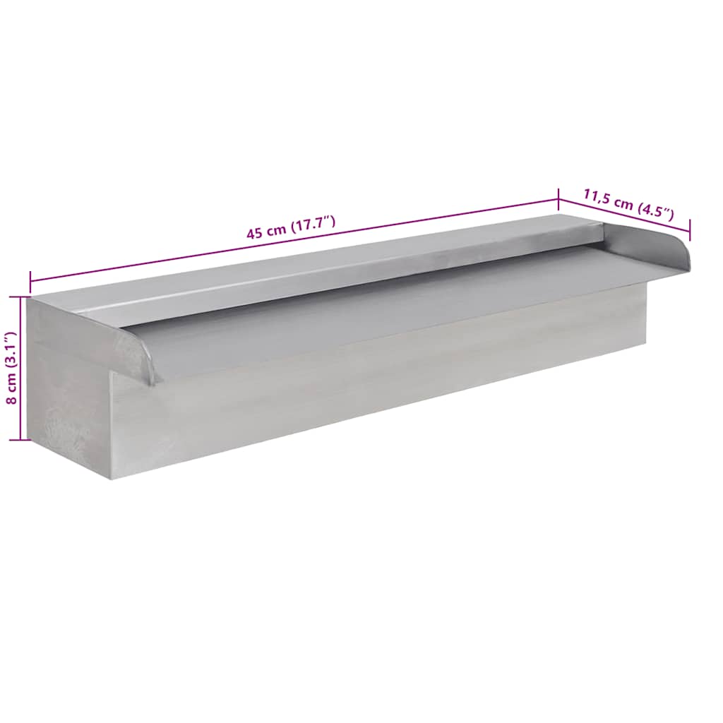 Pool-Wasserfall mit LEDs Edelstahl 110 cm