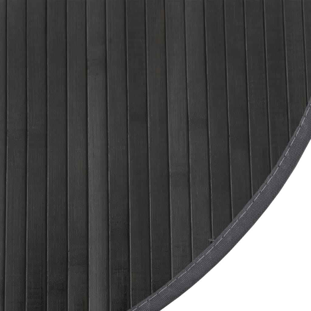 Teppich Rund Schwarz 60 cm Bambus
