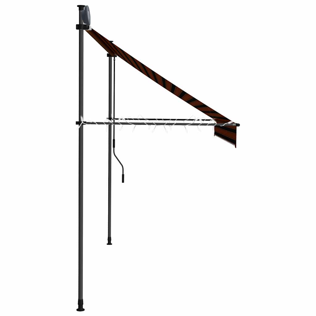 Einziehbare Markise Handbetrieben mit LED 100 cm Blau und Weiß