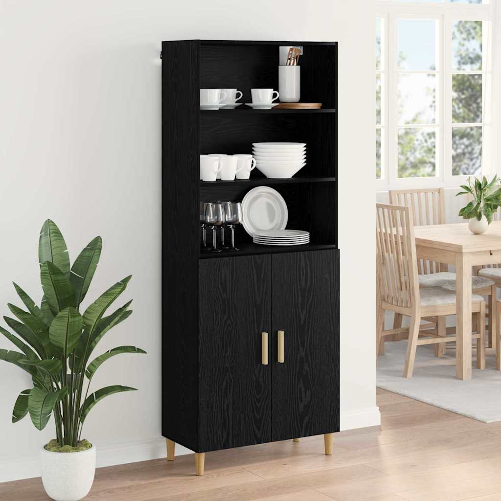 Highboard Altholz 69,5 x 32,5 x 180 cm Holzwerkstoff