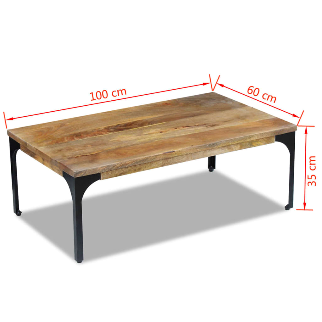 Couchtisch 100x55x35 cm Massivholz Mango