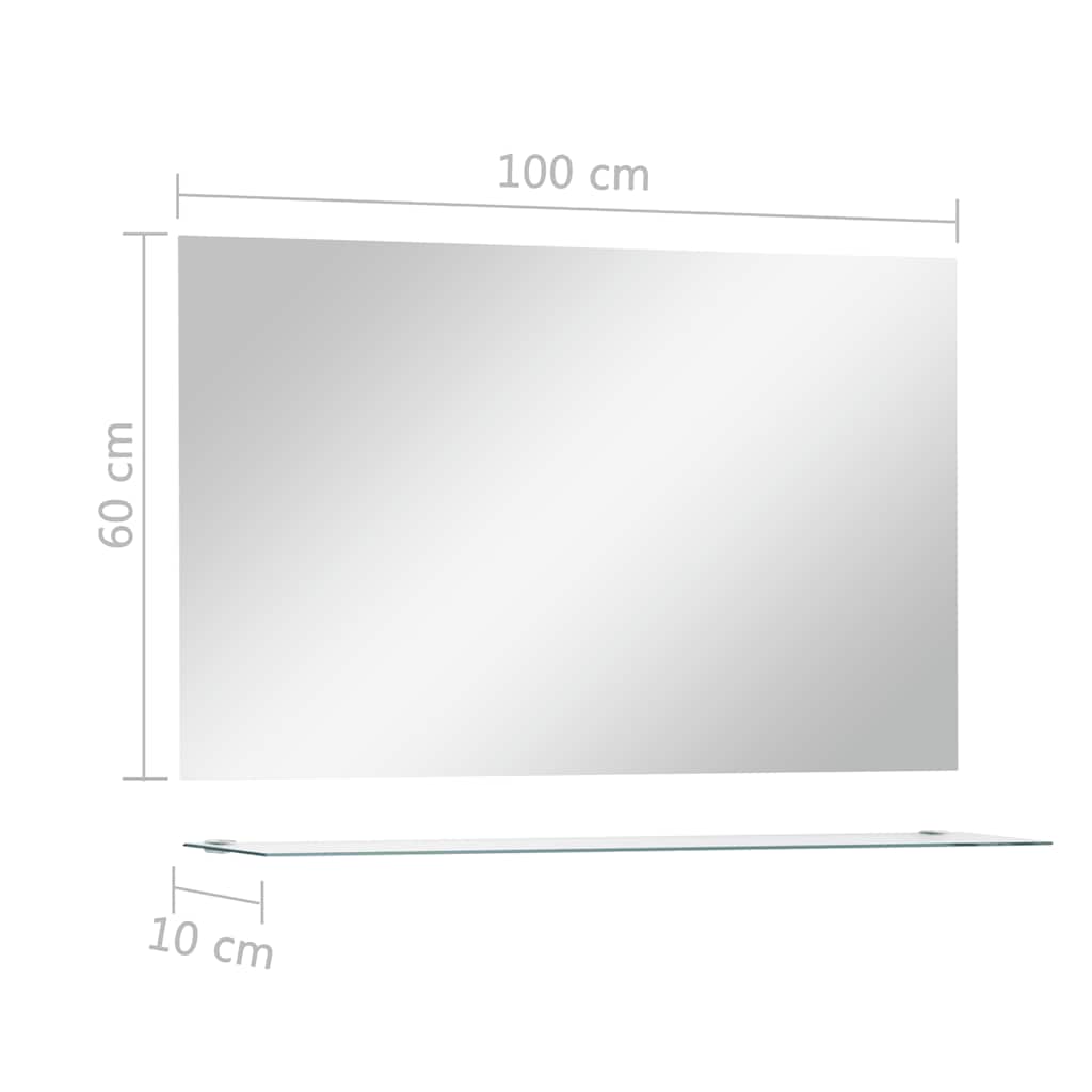 Wandspiegel mit Regal 50×60 cm Hartglas