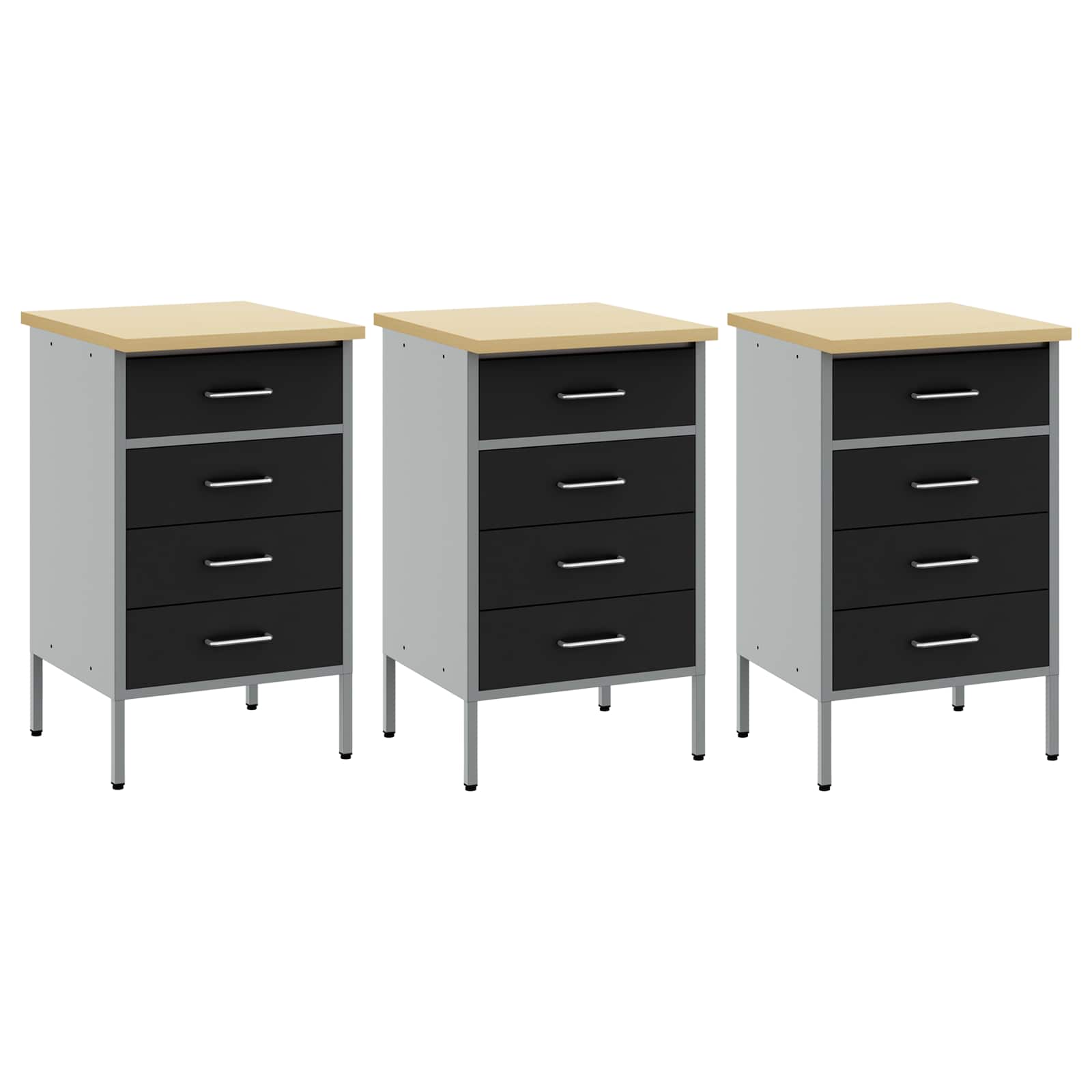 Werkbank mit Schubladen 2 pcs Rot und Grau 100 x 55 x 85 cm