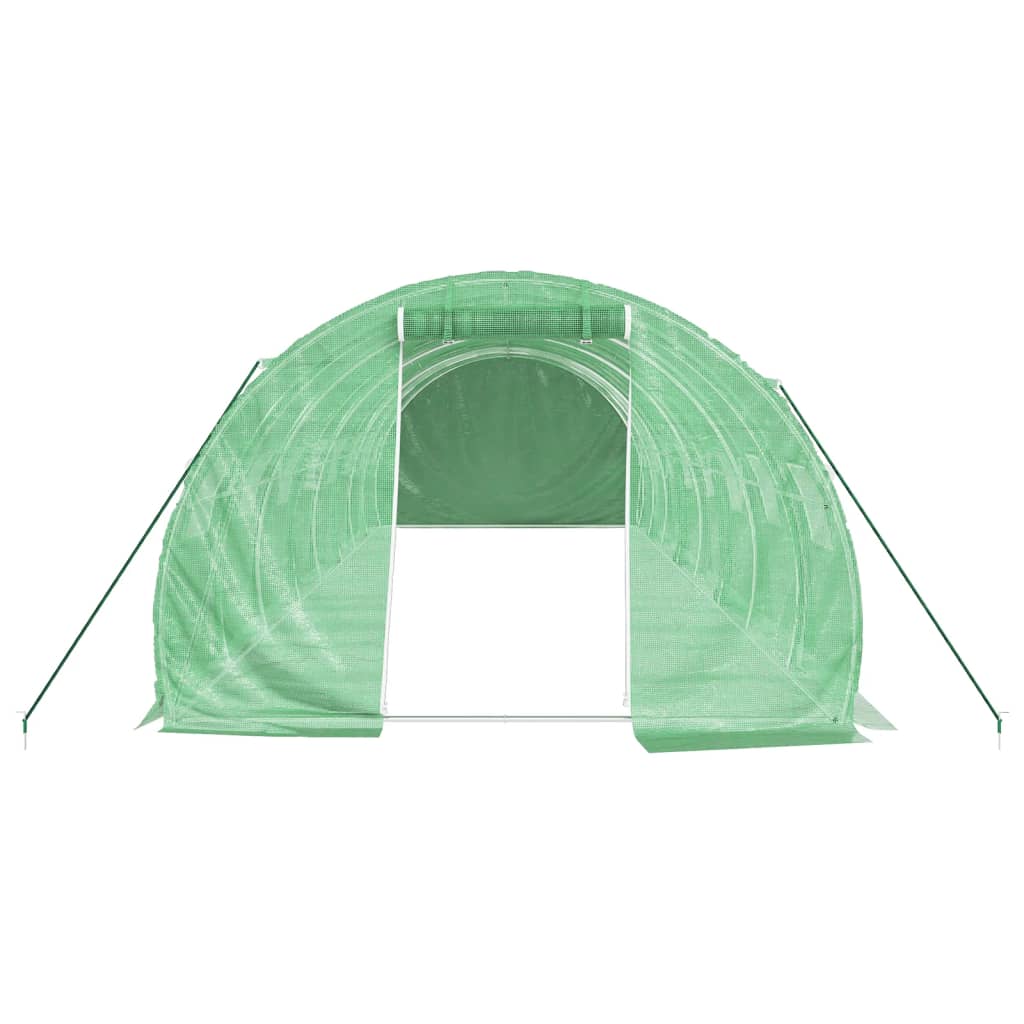 Gewächshaus mit Stahlrahmen Grün 48 m² 16x3x2 m