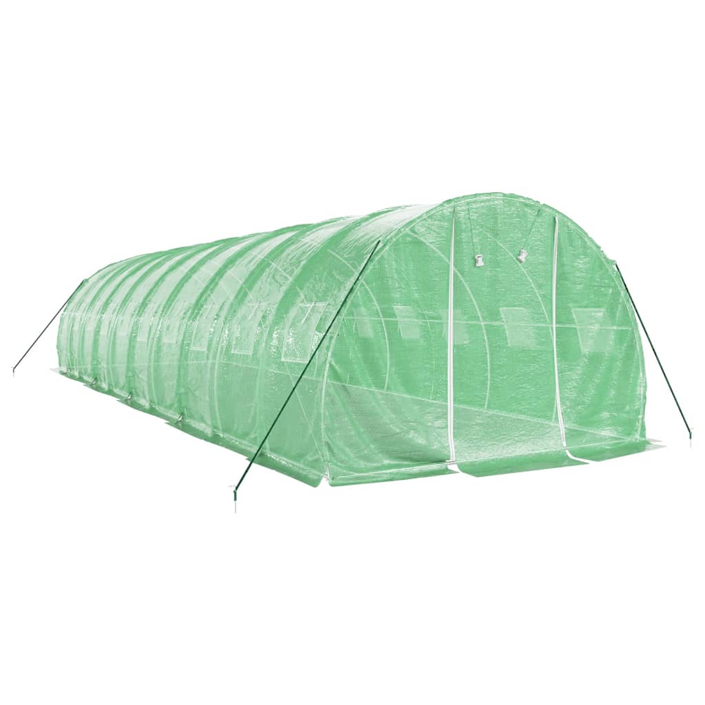 Gewächshaus mit Stahlrahmen Grün 48 m² 16x3x2 m