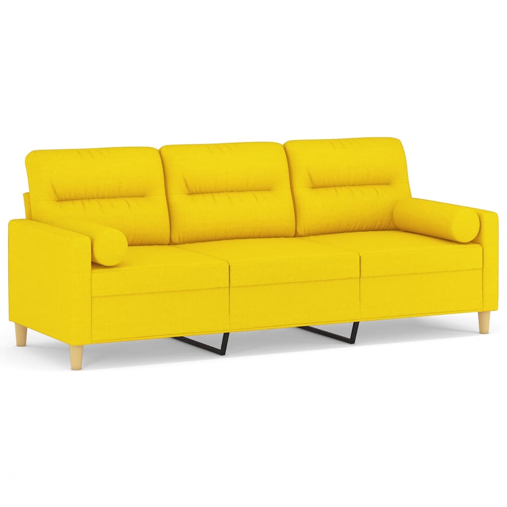 2-Sitzer-Sofa mit Zierkissen Braun 120 cm Stoff