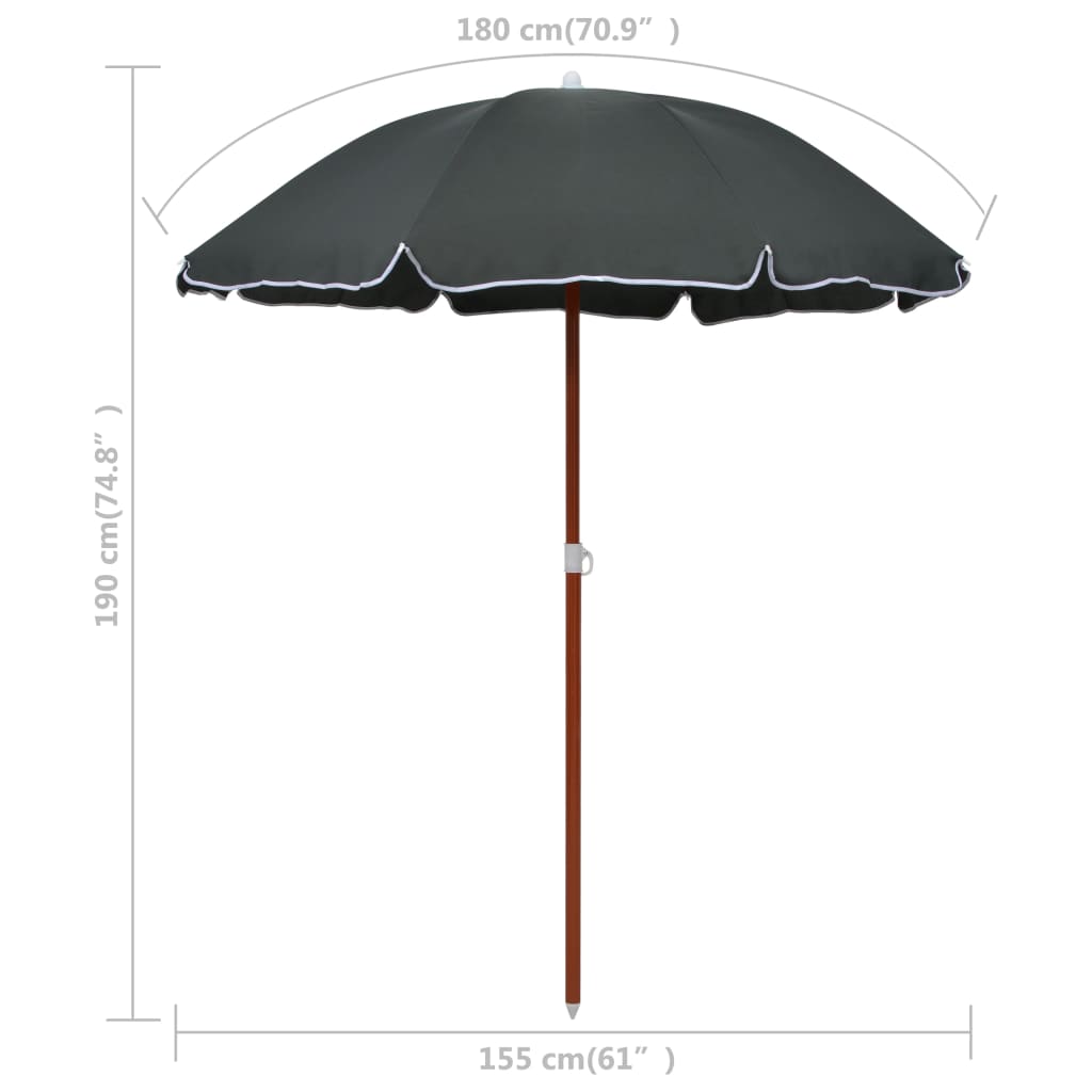 Sonnenschirm mit Stahl-Mast 300 cm Sandweiß
