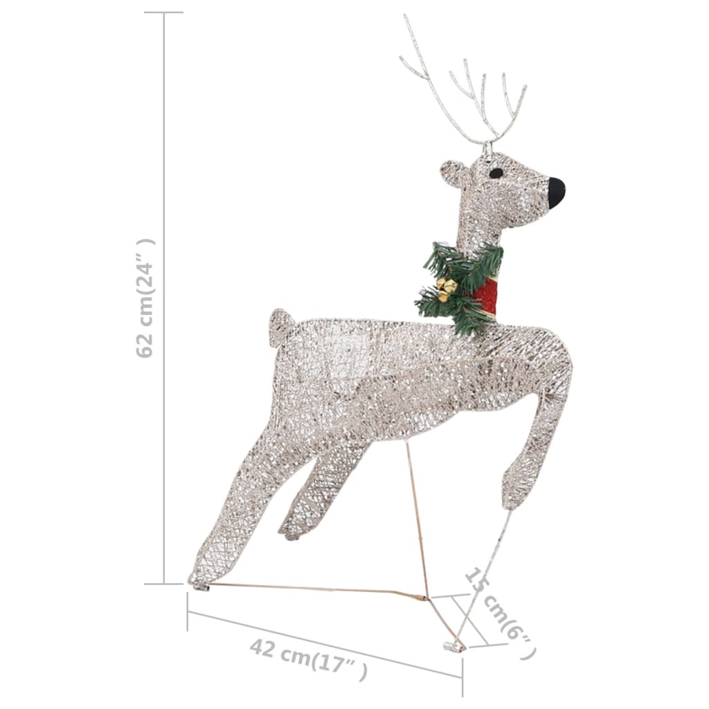Weihnachtsdeko Rentier & Schlitten 60 LEDs Outdoor Golden