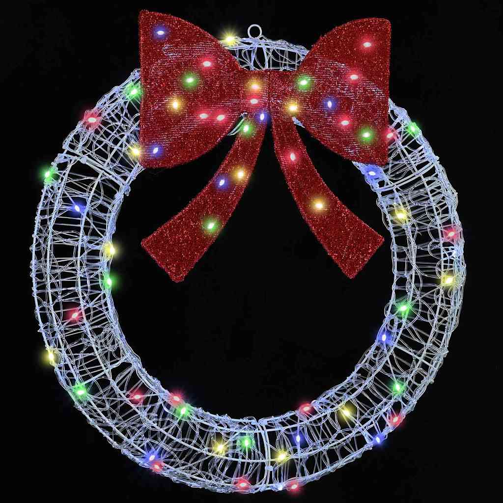 Kranz mit 60 LEDs Warmweiß 76 x 76 x 8,5 cm Acryl