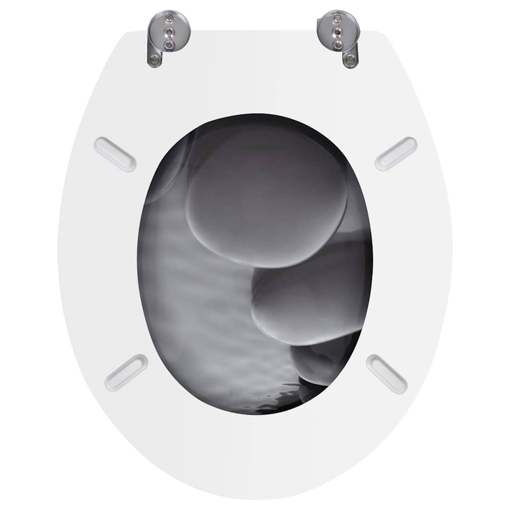 Toilettensitz MDF Deckel Schlichtes Design Weiß