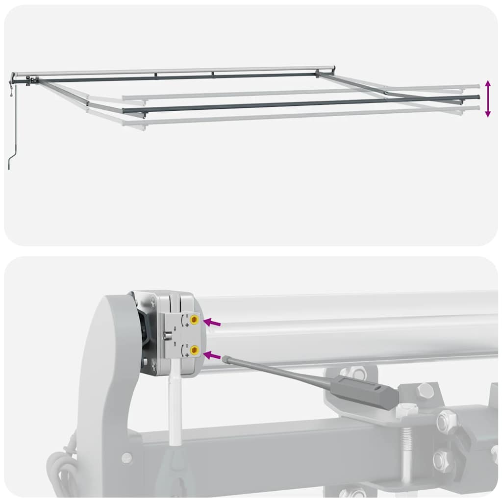 Markise Automatisch Einziehbar 350x250 cm Creme