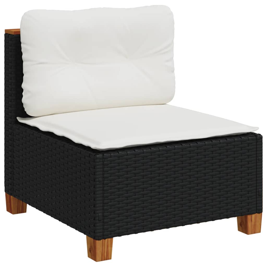 10-tlg. Garten-Sofagarnitur mit Kissen Beige Poly Rattan