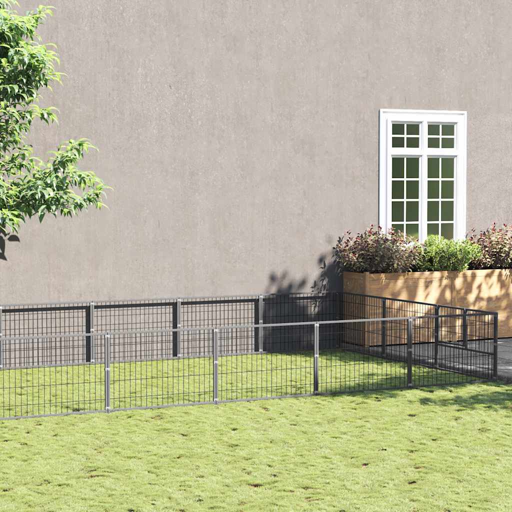 Hundezwinger Schwarz 4 m² Stahl