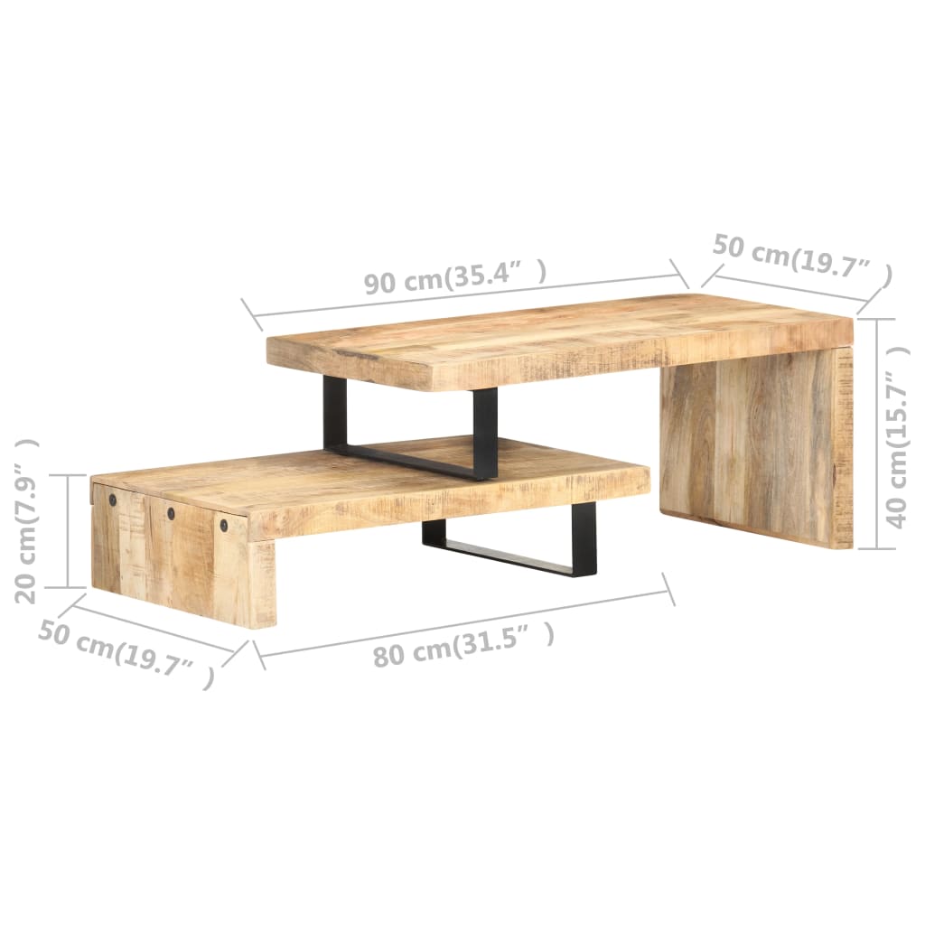 2-tlg. Couchtisch-Set Akazie Massivholz