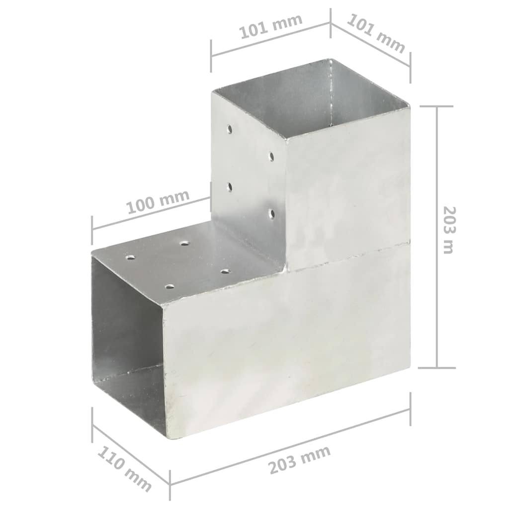 Pfostenverbinder L-Form Verzinktes Metall 71 x 71 mm