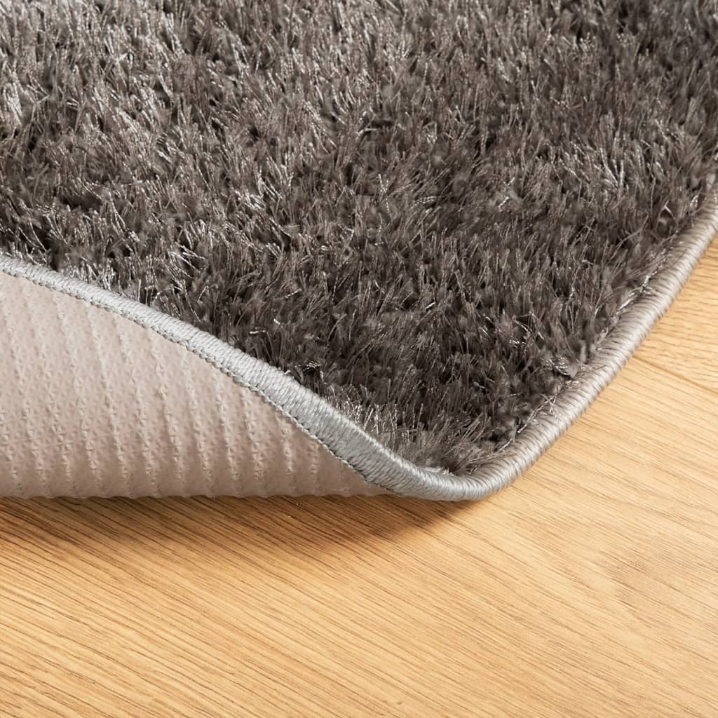 Teppich ISTAN Hochflor Glänzend Anthrazit 100x200 cm