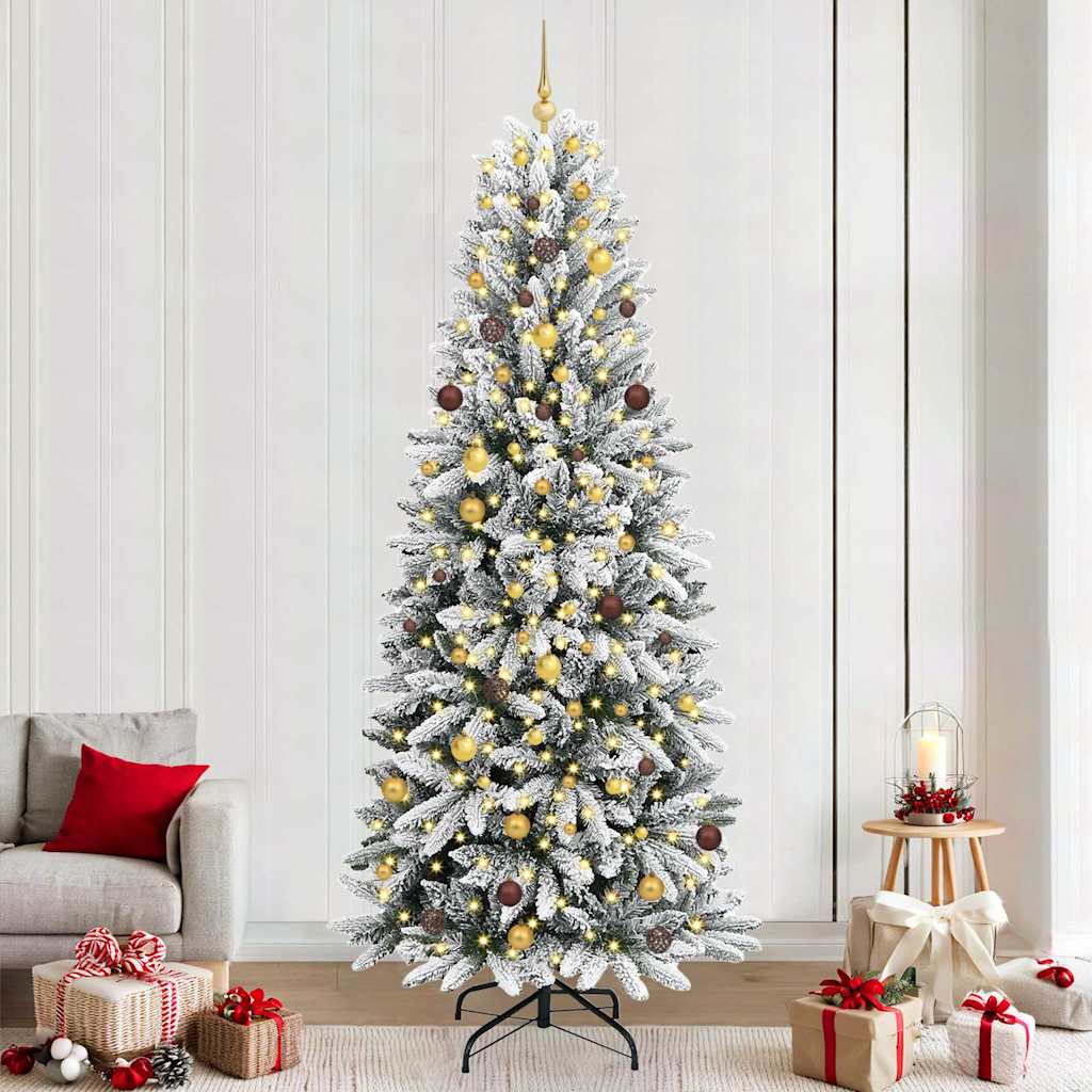 Künstlicher Weihnachtsbaum mit 150 LEDs mit Ständer Weiß 120 cm