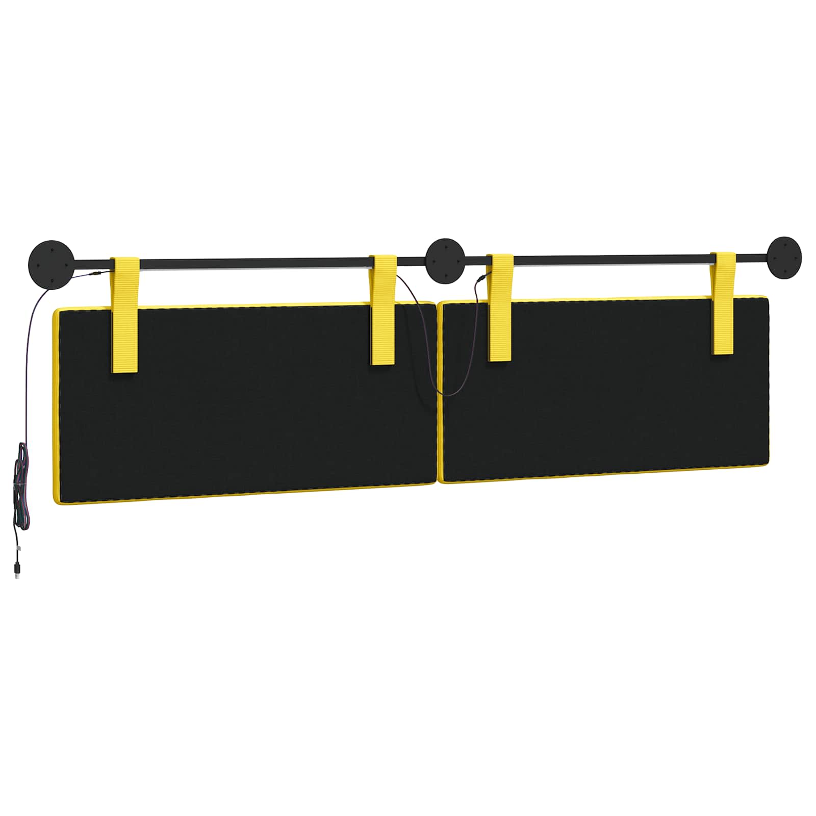 Hängendes Kopfteil Mit LED Licht Hellgrau Cordstoff