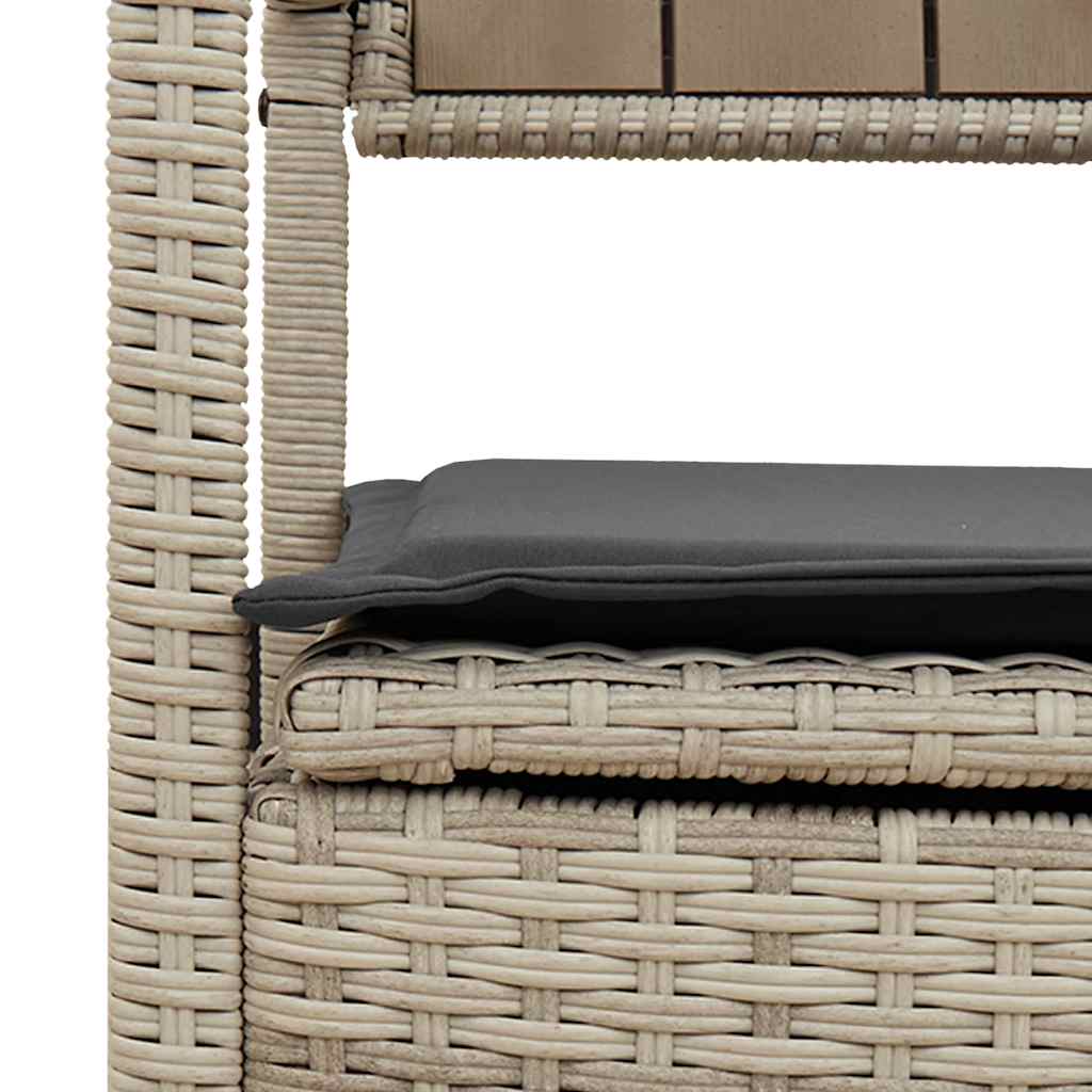 Gartenbank mit Stauraum und Kissen Schwarz Poly Rattan