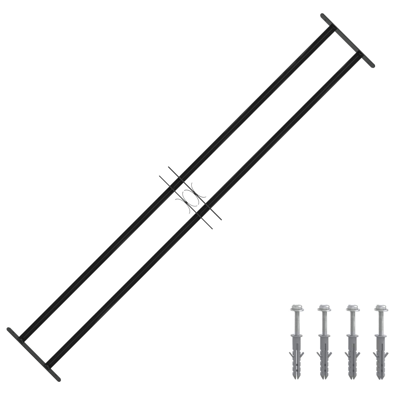 Fenstergitter 76 x 30 cm Pulverbeschichteter Stahl Schwarz