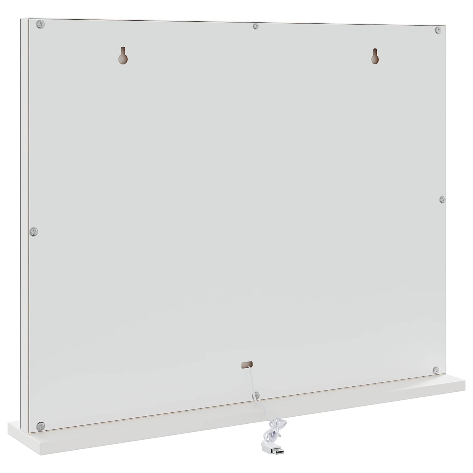 LED Schminkspiegel Weiß 44 x 10 x 53 cm Glas und Stahl