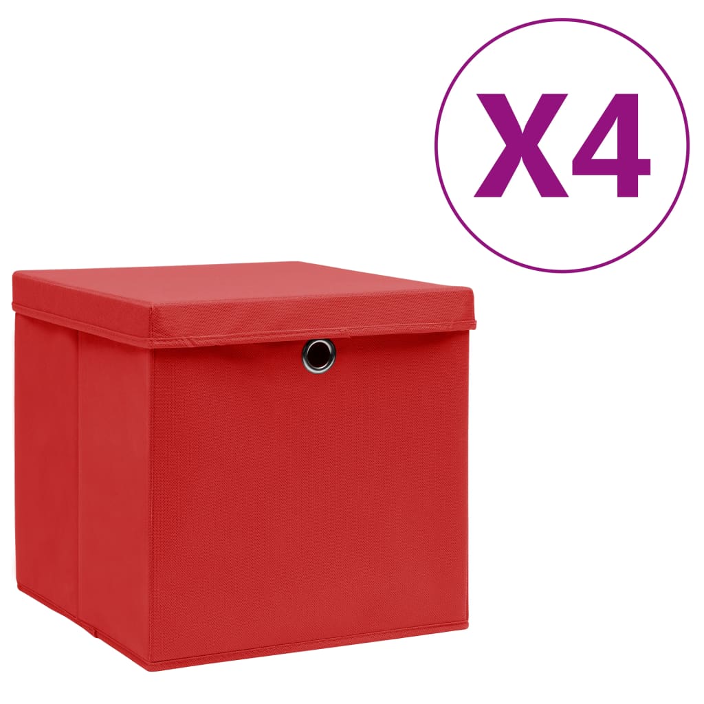 Aufbewahrungsboxen mit Deckeln 10 Stk. 28x28x28 cm Schwarz