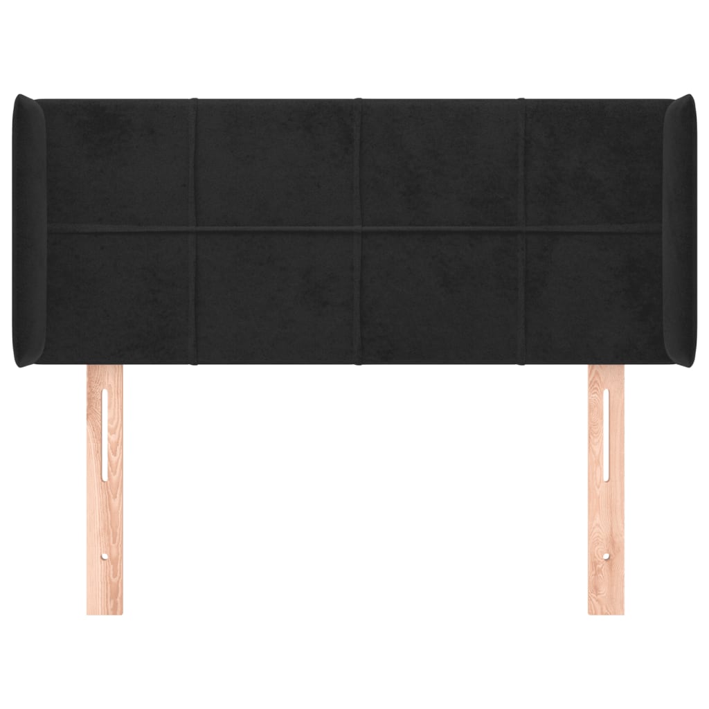 Kopfteil mit Ohren Dunkelblau 93x16x78/88 cm Samt