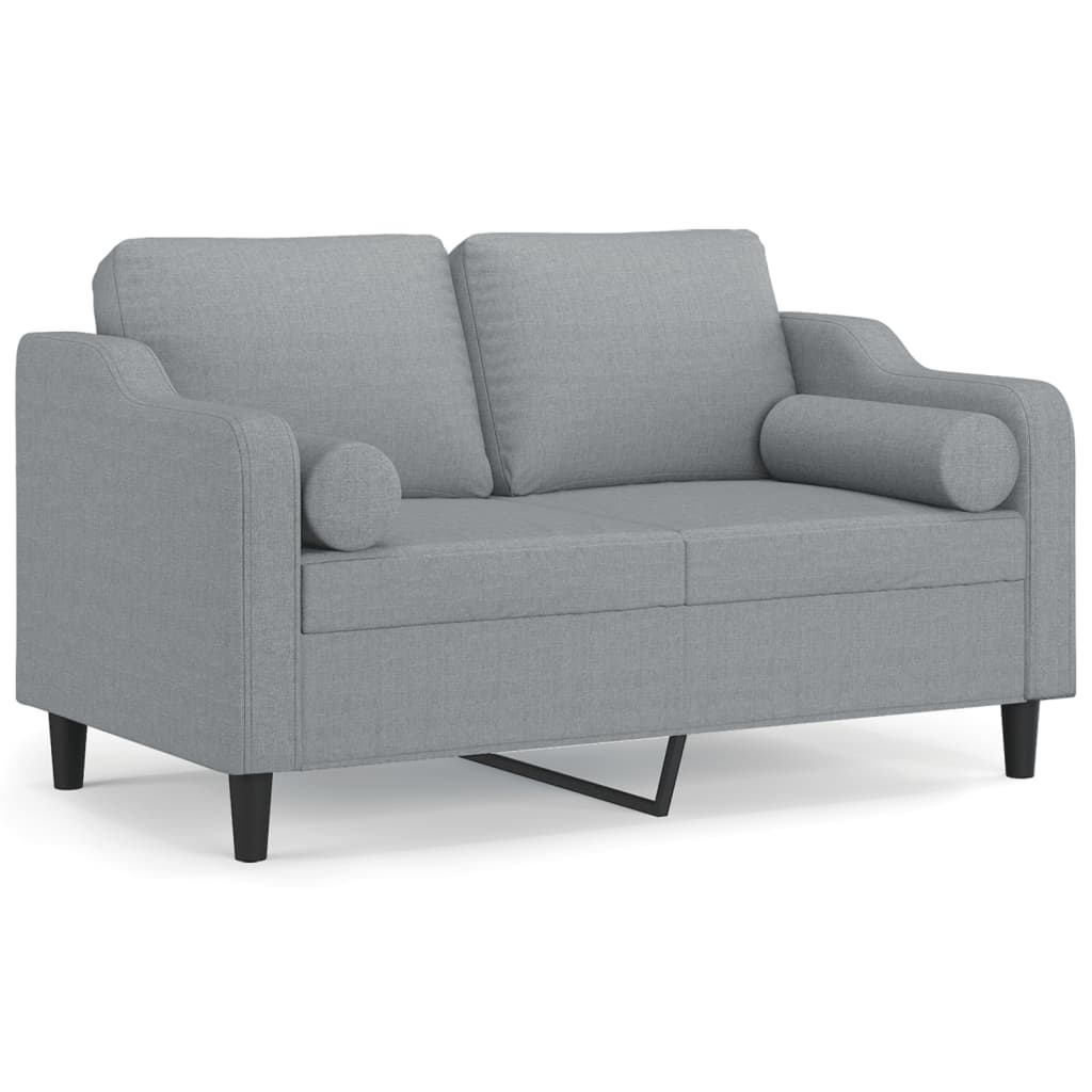 2-Sitzer-Sofa mit Zierkissen Braun 120 cm Stoff