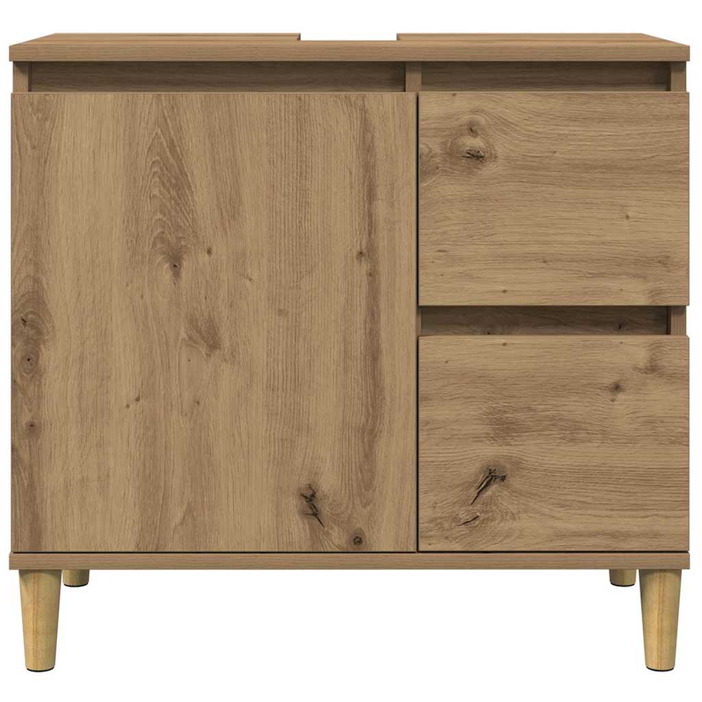 Badschrank Weiß 65x33x60 cm Holzwerkstoff