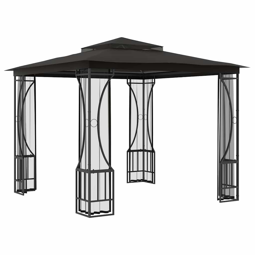Pavillon mit Netz 300x300x265 cm Creme